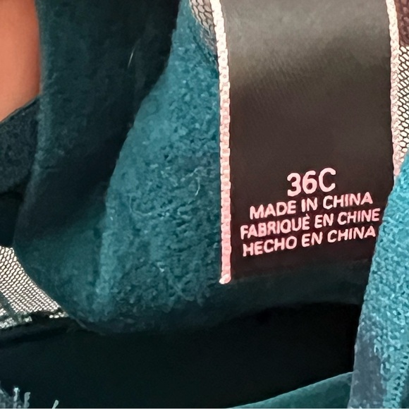 Victorias Secret Corset Bustier 34C Emerald Green Lace Adjustable Straps Stretch - Picture 7 of 7